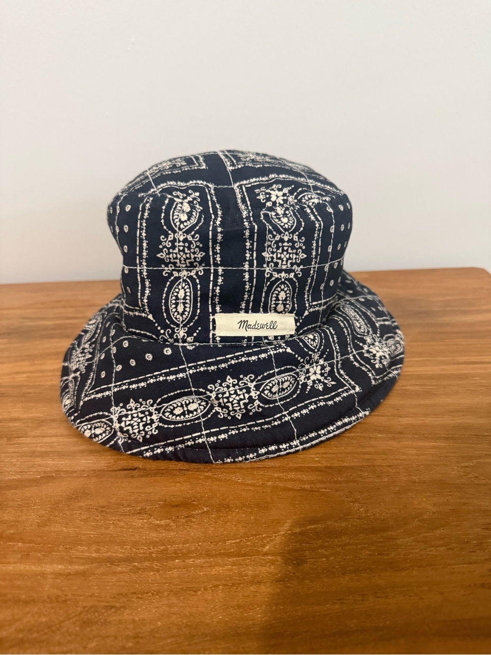 Madewell Navy Bandana Print Bucket Hat (reversible)